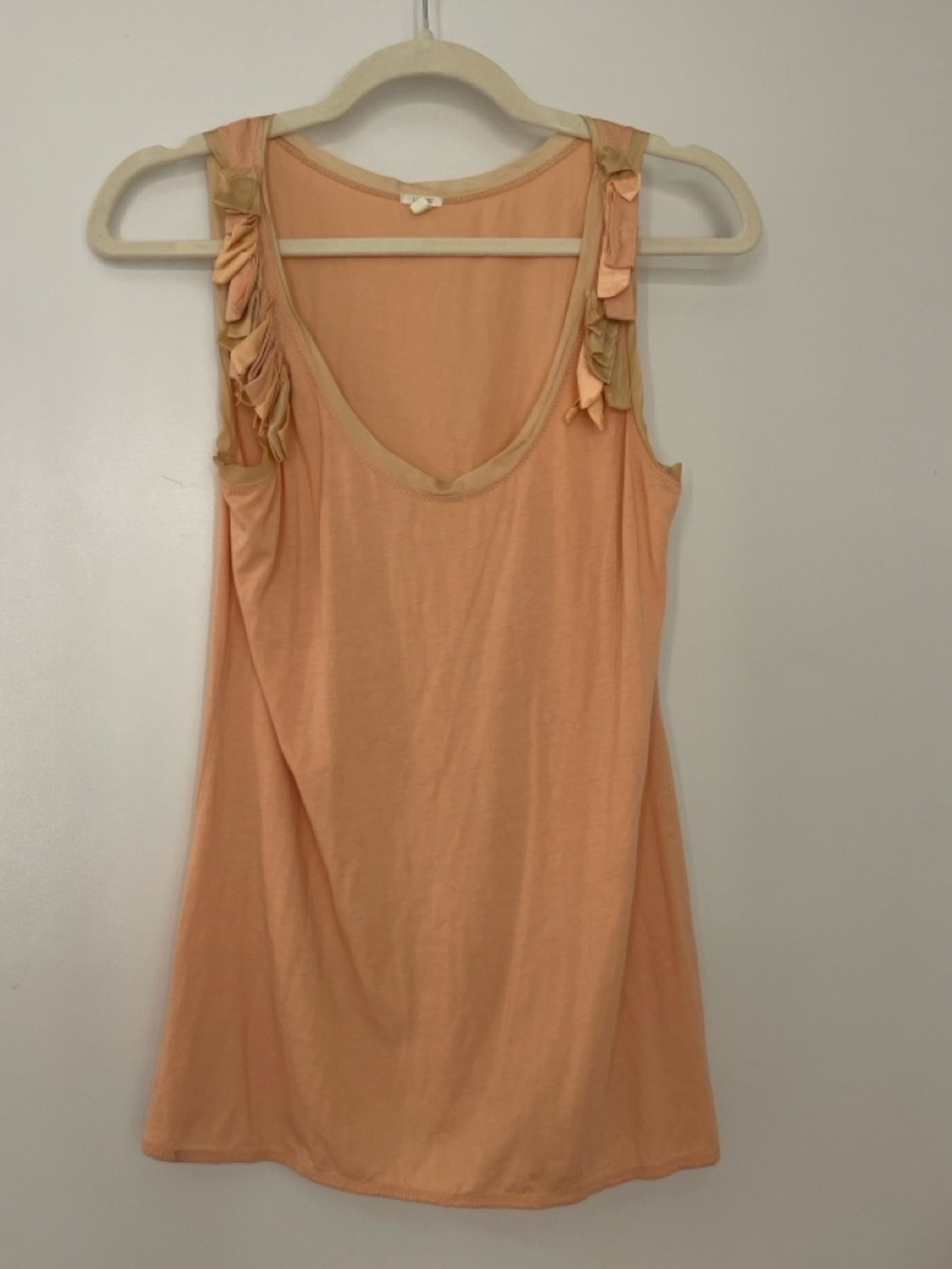 J crew tank embellished with ribbons appliqué Peach color Medium